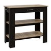 Tuhome Cala Kitchen Island 40, Two Shelves, One Drawer, Four Legs, Black/Light Oak AWD5777